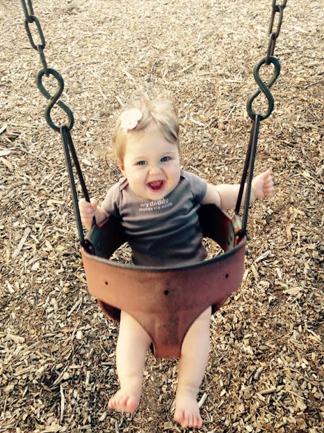 Sweet Pea in a swing