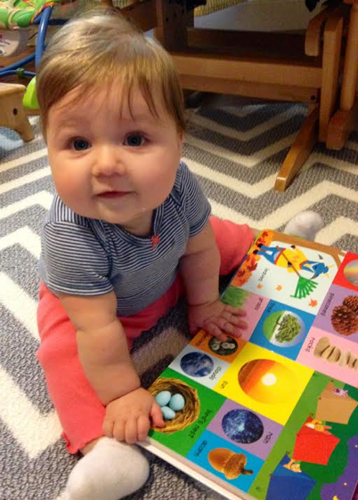 Sweet Pea with books