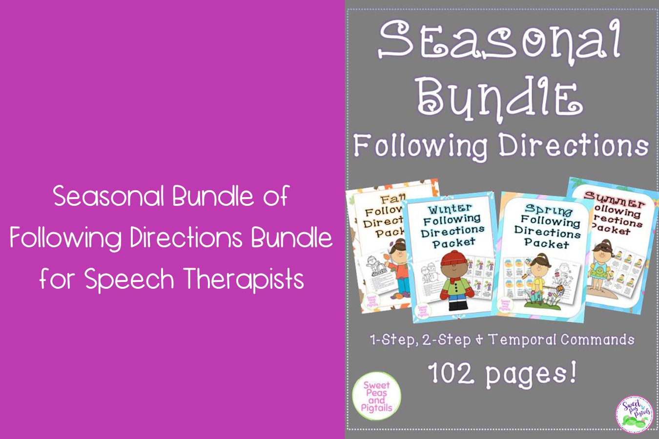 Seasonal Bundle of Following Directions Bundle for Speech Therapists Featured