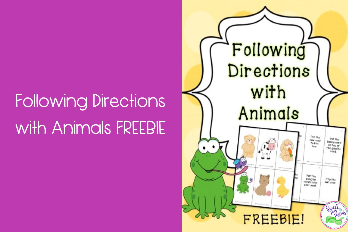 Following Directions with Animals FREEBIE Featured
