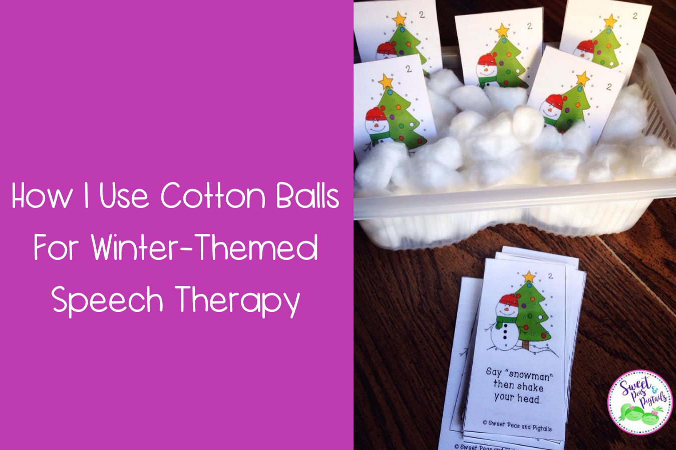 How I Use Cotton Balls For Winter-Themed Speech Therapy Featured
