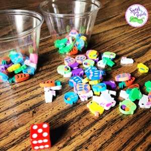 Erasers with cups