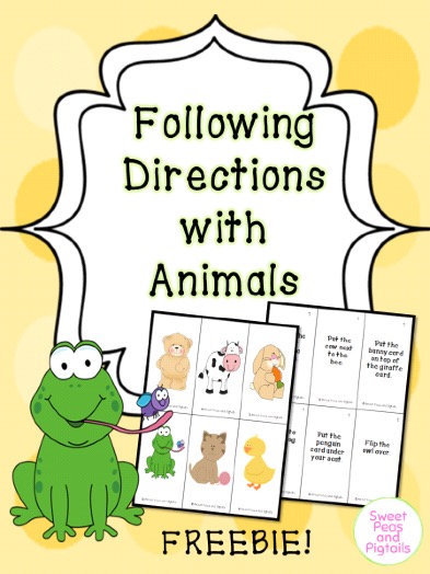 Following Directios With Animals Freebie cover